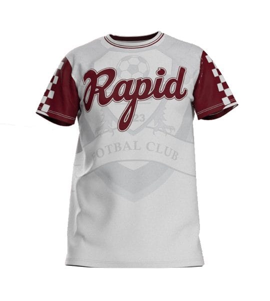 Tricou alb imprimeu patratele FC RAPID