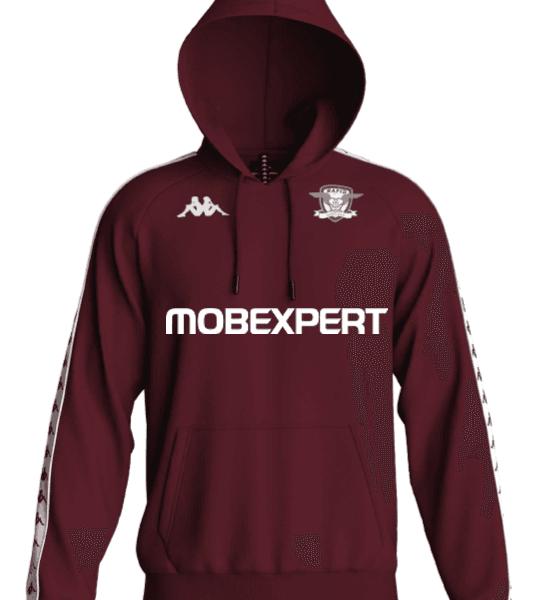 Bluza prezentare cu gluga visinie KAPPA - sezon 2025-26